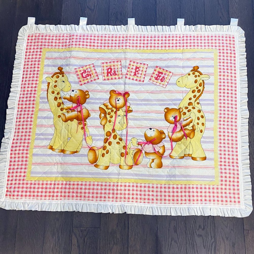 Handmade Baby Room Wall Decor or Crib Quilt Giraffes Bears